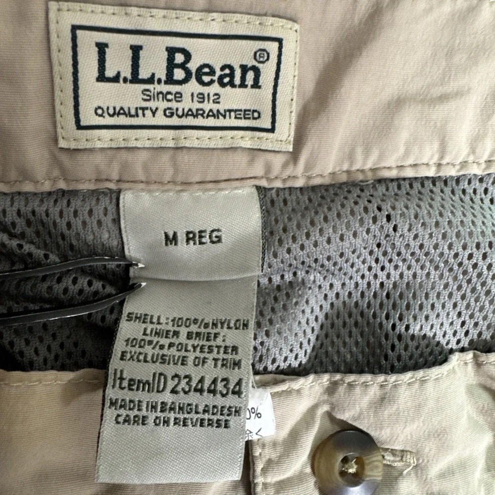 LL Bean‎ Cargo Convertible Pants Mens Sz Medium 30x29 Khaki Utility Work Neutral